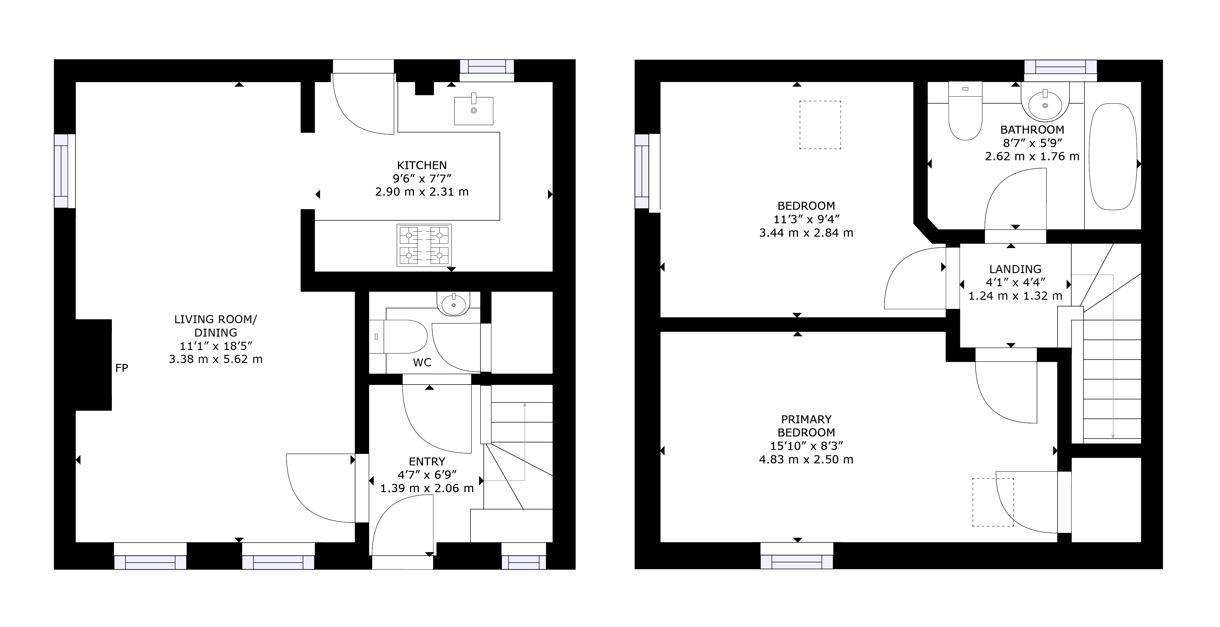 Oyster Cottage Seahouses floorplan