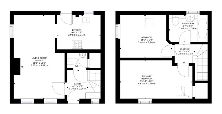 Oyster Cottage Seahouses floorplan