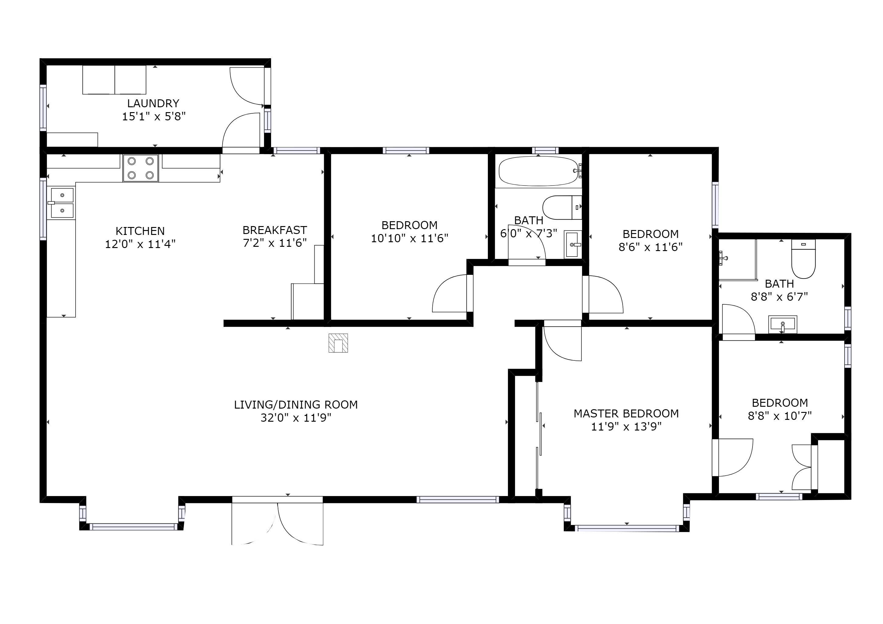 Wood Cottage floorplan