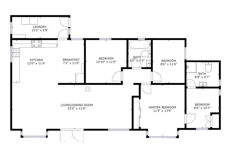 Wood Cottage floorplan