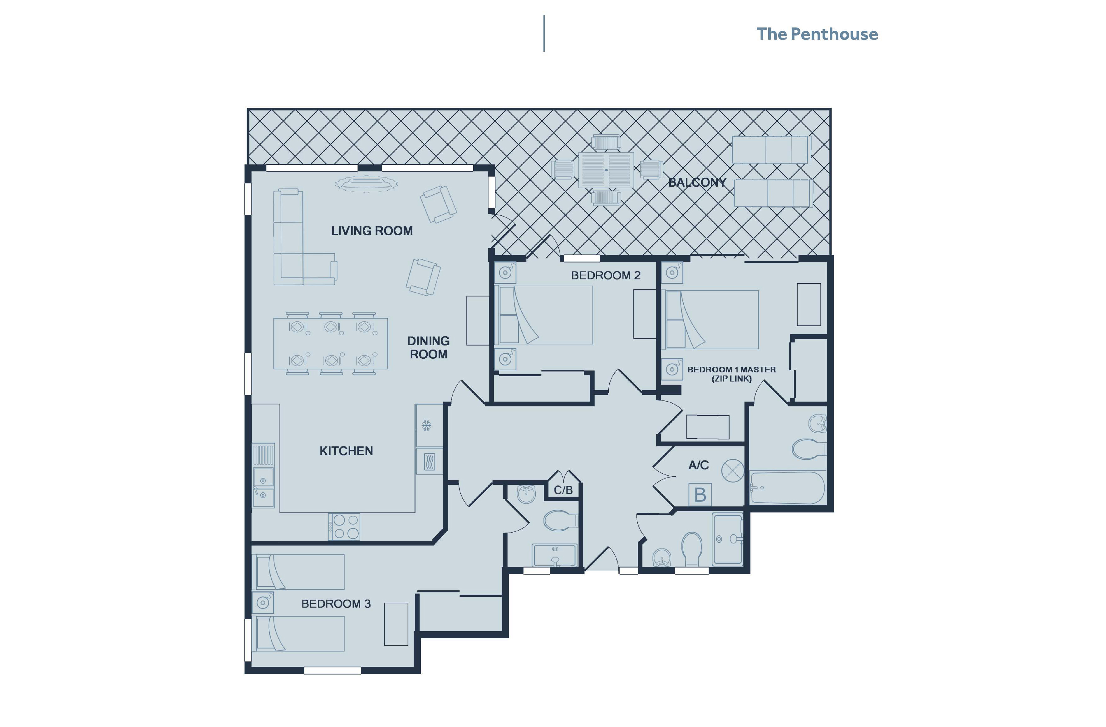 The Penthouse floorplan