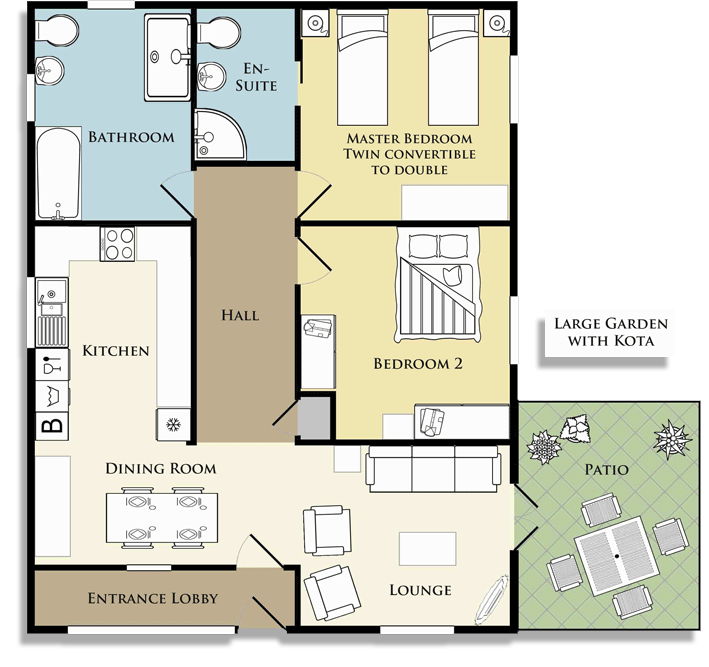 Garden Cottage Warkworth floorplan