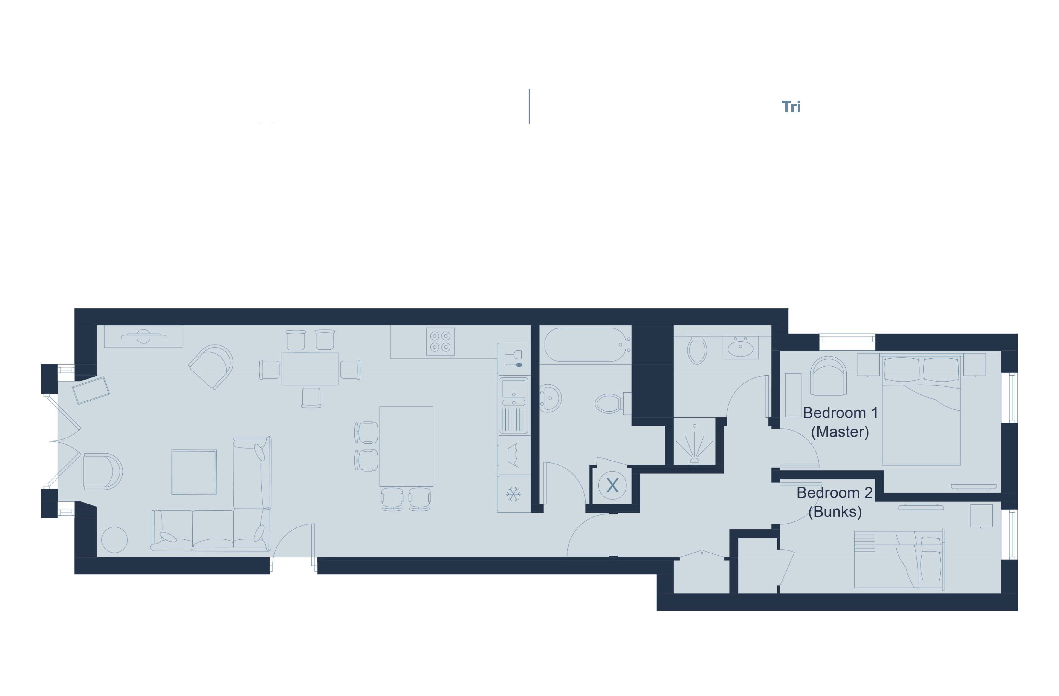 Tri floorplan